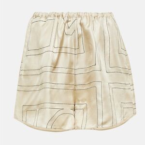 Toteme Beige Patterned High Waist Shorts